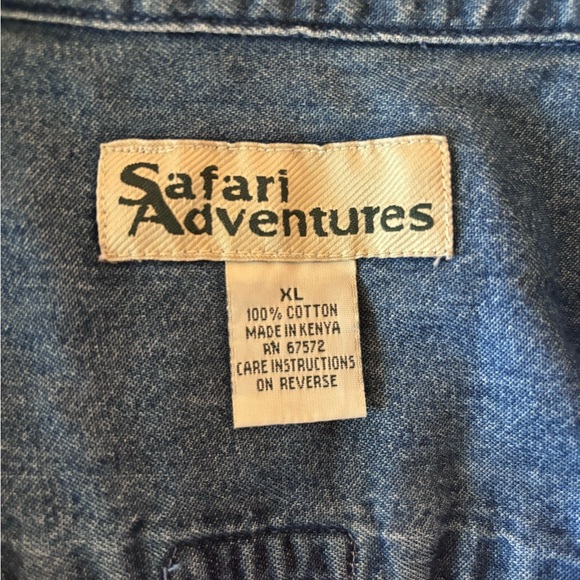 Safari Adventures Vintage Sleeveless Denim Shirt - Picture 3 of 4